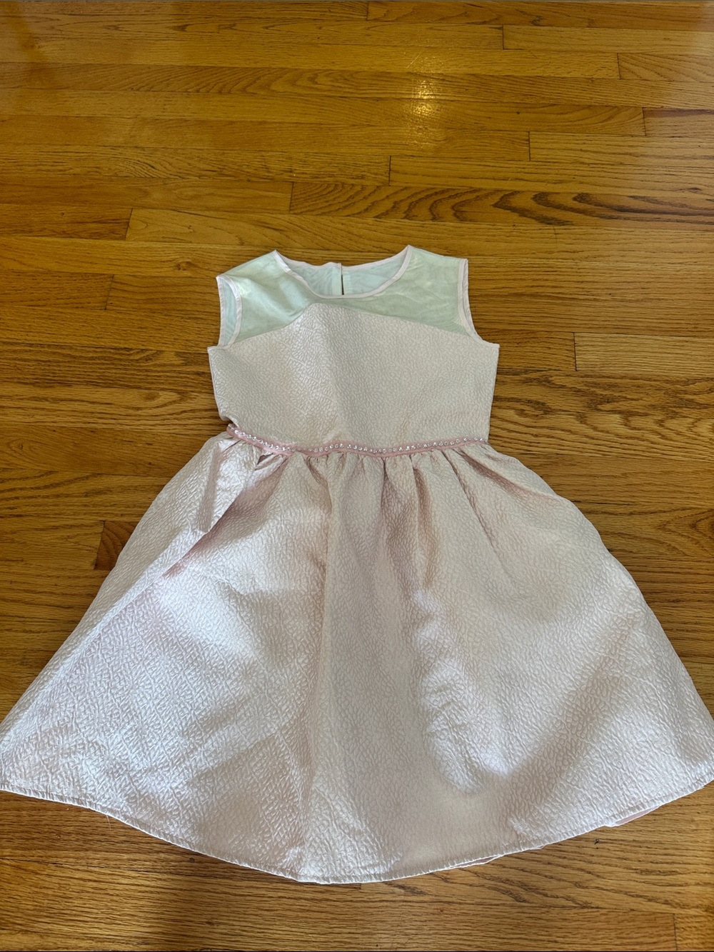 Blush by Us Angels Light Pink Textured Sleeveless Party Dress